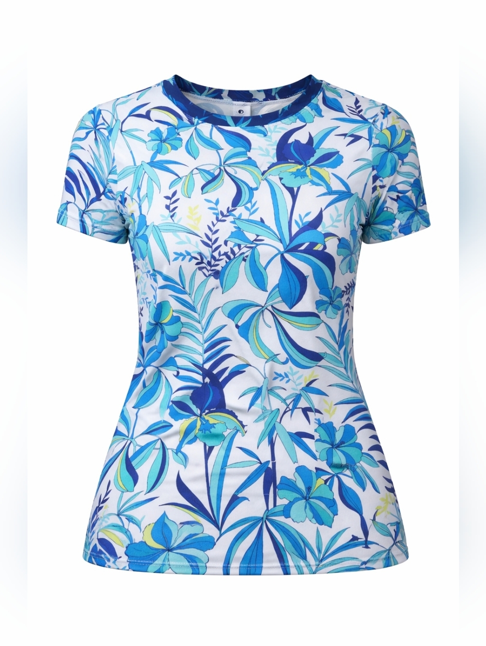 Tommy Bahama Tropical Swirl Rash Guard Top Women’s L Blue Blue White Swim - Picture 3 of 7